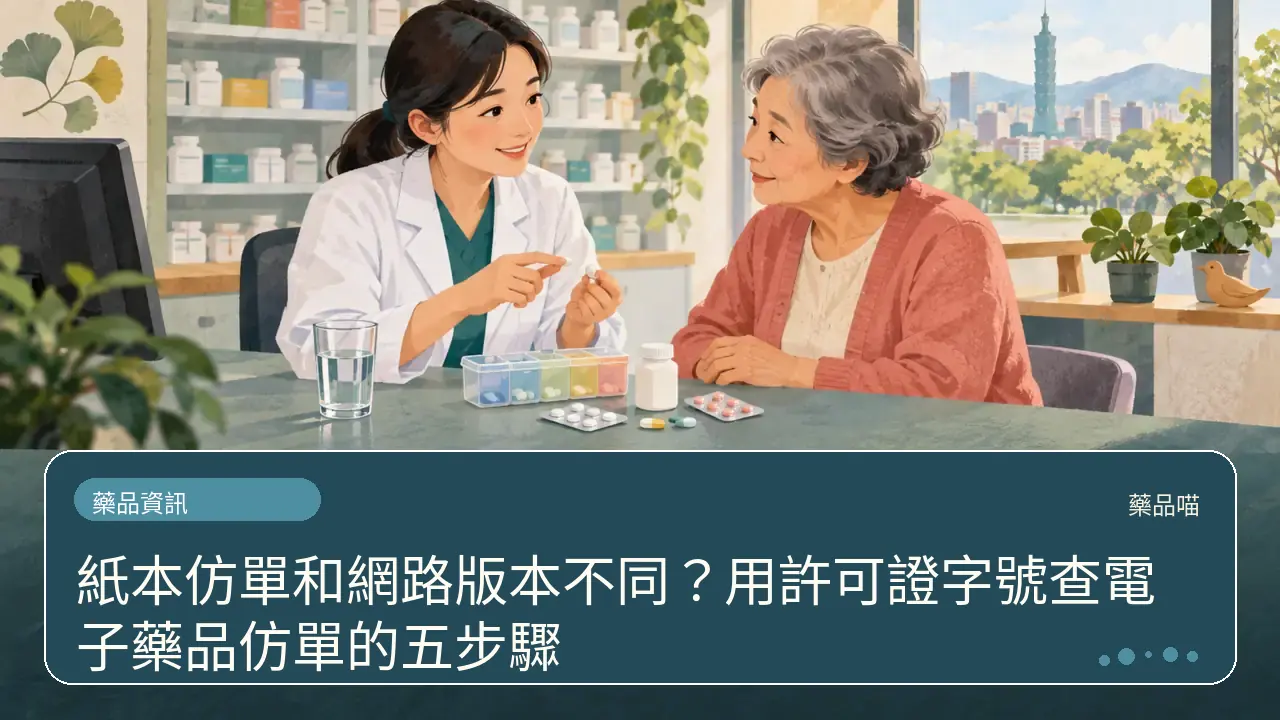 紙本仿單和網路版本不同?用許可證字號查電子藥品仿單的五步驟主題插畫