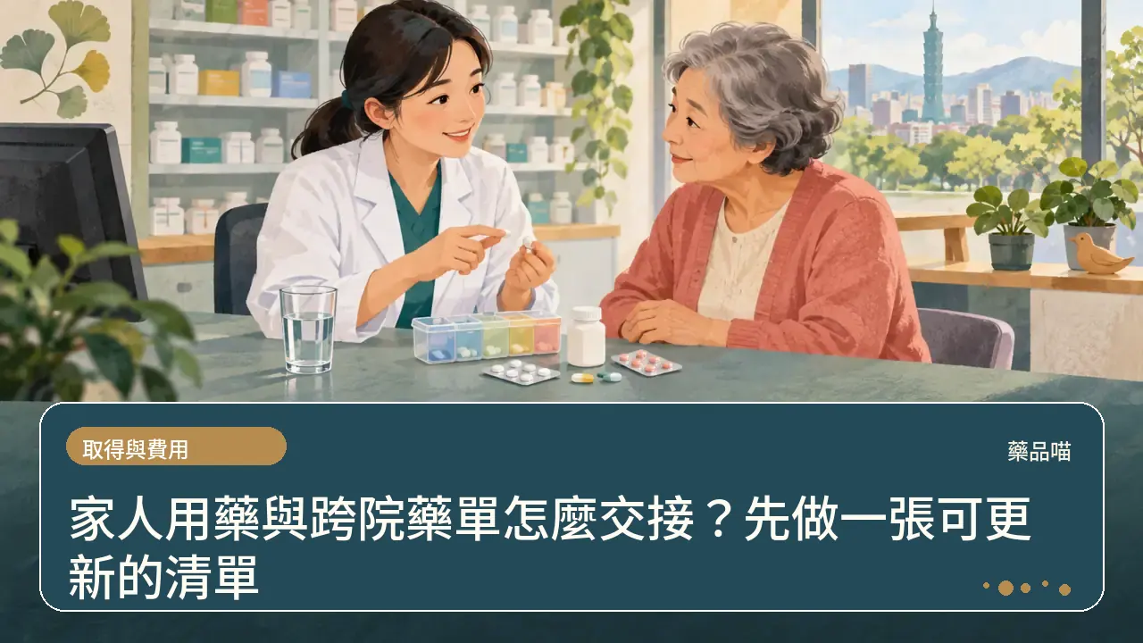 家人用藥與跨院藥單怎麼交接?先做一張可更新的清單主題插畫