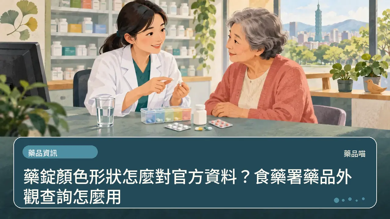 藥錠顏色形狀怎麼對官方資料?食藥署藥品外觀查詢怎麼用主題插畫